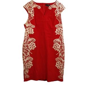 Size 22  Red Dress with Lace Embellishments London Dress Company